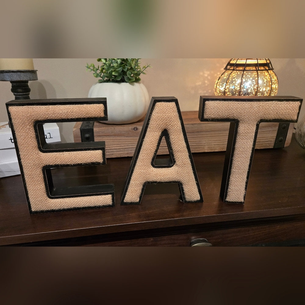 Hobby Lobby Black and Tan 'EAT' Decorative Letters